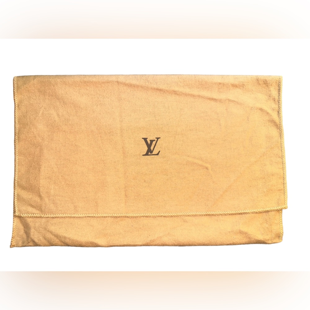 LOUIS VUITTON LIKE NEW TAN FOLD OVER FLAP 100% WOOL DUST BAG 12 X 8